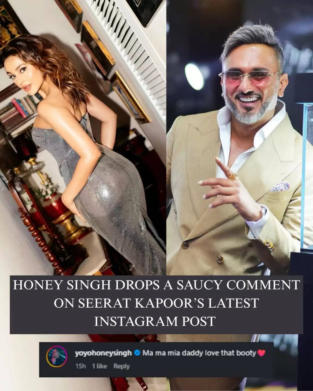 "Ma Ma Mia, Daddy Love That Booty❤️" — Yo Yo Honey Singh Drops a Bold Comment on Seerat Kapoor’s Latest Starpless Shimmer Corset Look, Fans Go Wild!