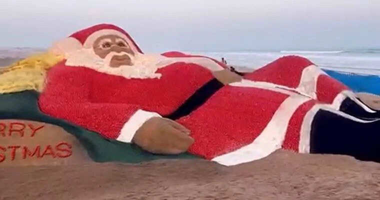Christmas 2022: ओडिशा के प्रसिद्ध सैंड आर्टिस्ट सुदर्शन पटनायक ने 1500 किलो टमाटर से तैयार की सांता क्लॉज की मूर्ति