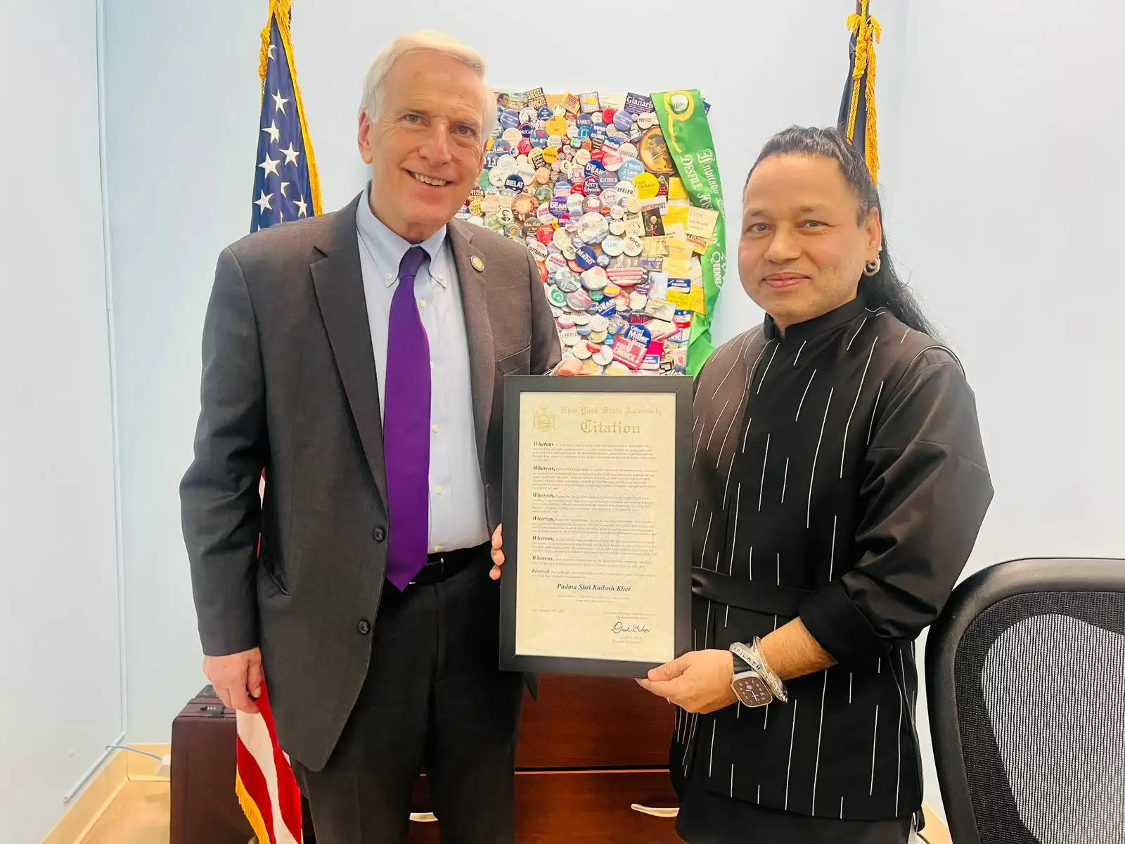 Padma Shri Kailash Kher Honored by New York State Assembly During Bharatotsav 2024 USA Tour for Promoting Indian Folk Music and Culture Globally